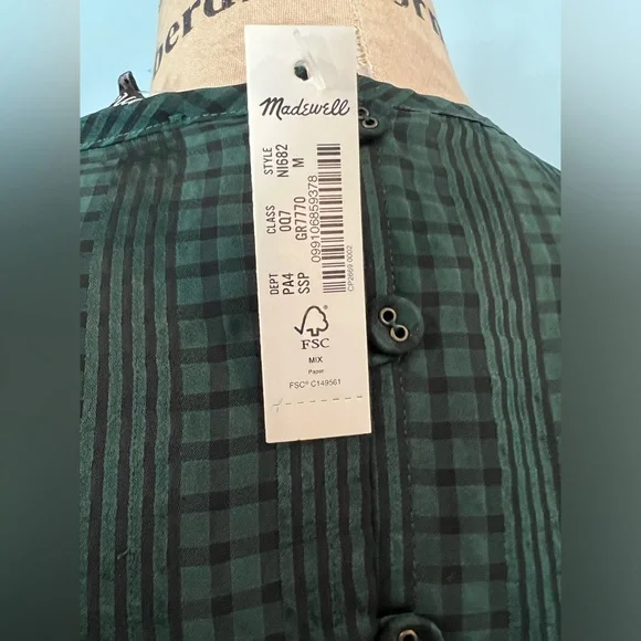 NWT Madewell Long-Sleeve Cutout Midi Dress - Medium Emerald Green - Picture 11 of 15